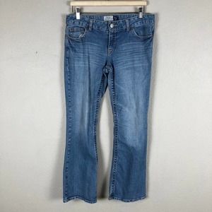 AEROPOSTALE jeans blue hailey skinny flare leg stretch size 12 short